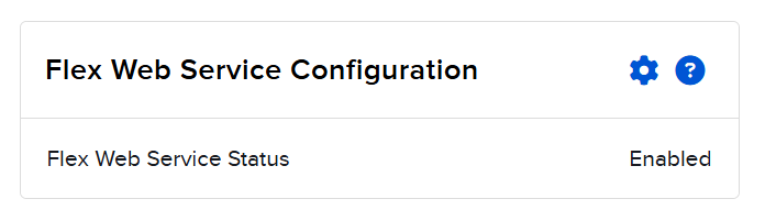 Flex Web Service Status → Enabled