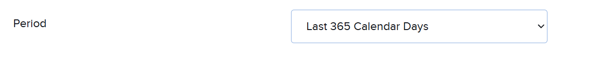 Period → Last 365 Calendar Days